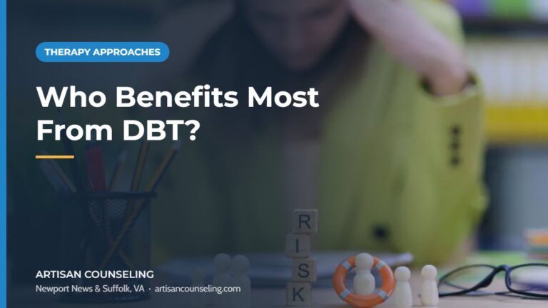 Teen and parent talking with a counselor, featured image for an article on who benefits most from DBT